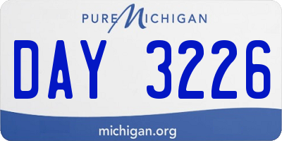 MI license plate DAY3226