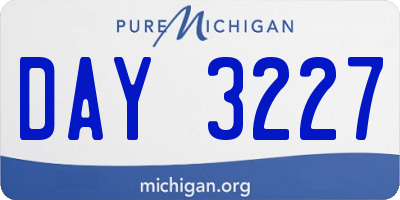MI license plate DAY3227
