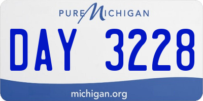 MI license plate DAY3228