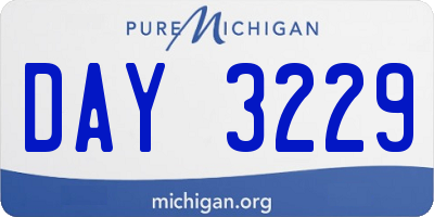 MI license plate DAY3229