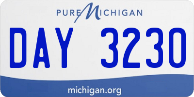 MI license plate DAY3230