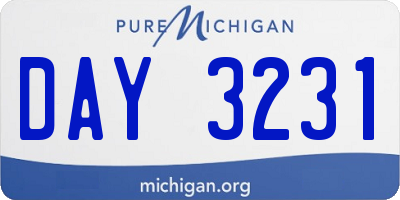 MI license plate DAY3231