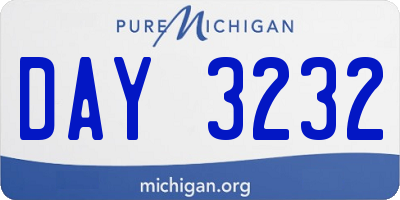 MI license plate DAY3232