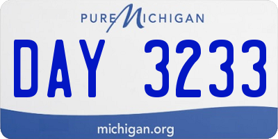 MI license plate DAY3233