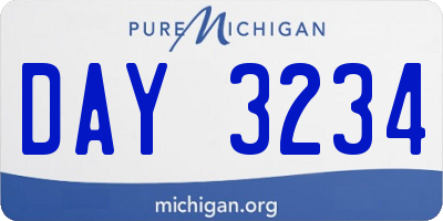 MI license plate DAY3234