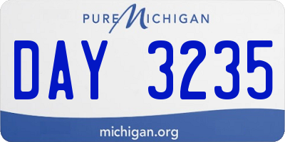 MI license plate DAY3235