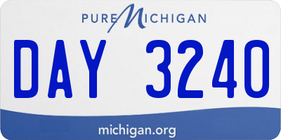 MI license plate DAY3240