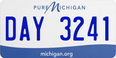 MI license plate DAY3241