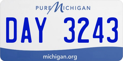 MI license plate DAY3243