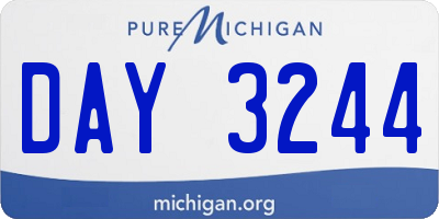 MI license plate DAY3244