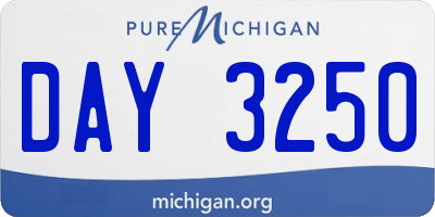MI license plate DAY3250