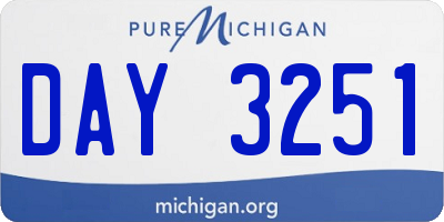MI license plate DAY3251