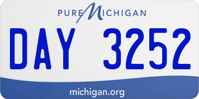 MI license plate DAY3252