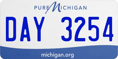 MI license plate DAY3254