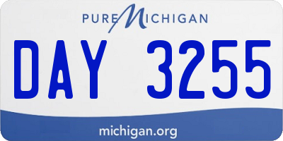 MI license plate DAY3255