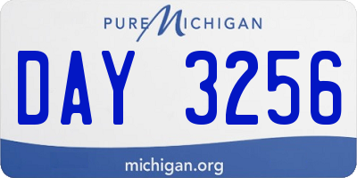 MI license plate DAY3256