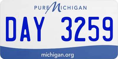 MI license plate DAY3259