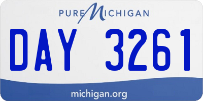 MI license plate DAY3261