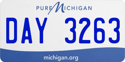 MI license plate DAY3263