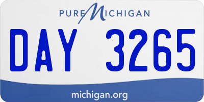 MI license plate DAY3265