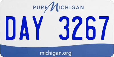 MI license plate DAY3267