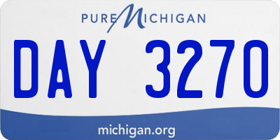 MI license plate DAY3270