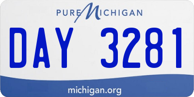 MI license plate DAY3281