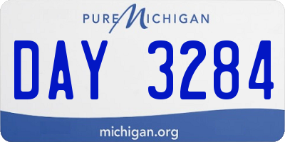 MI license plate DAY3284