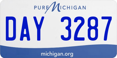 MI license plate DAY3287