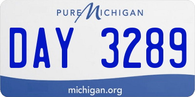 MI license plate DAY3289