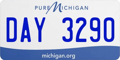 MI license plate DAY3290