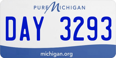MI license plate DAY3293