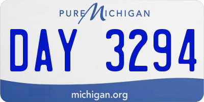 MI license plate DAY3294