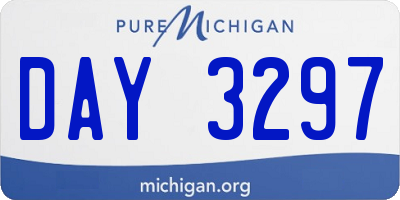 MI license plate DAY3297