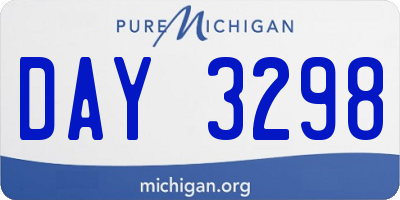 MI license plate DAY3298