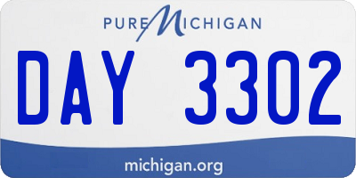 MI license plate DAY3302