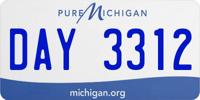 MI license plate DAY3312
