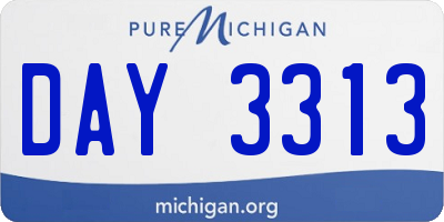 MI license plate DAY3313