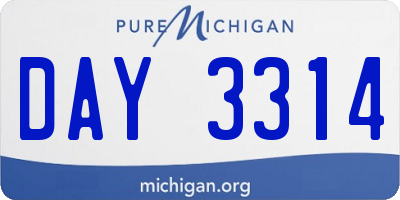 MI license plate DAY3314