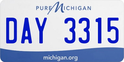 MI license plate DAY3315