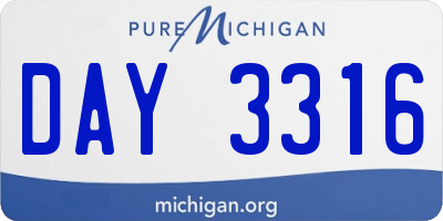 MI license plate DAY3316