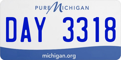 MI license plate DAY3318