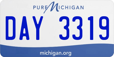 MI license plate DAY3319