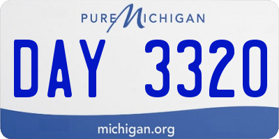 MI license plate DAY3320
