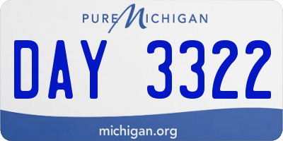 MI license plate DAY3322