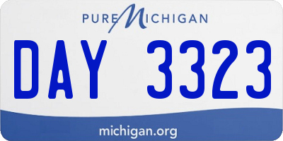 MI license plate DAY3323