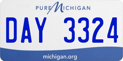 MI license plate DAY3324