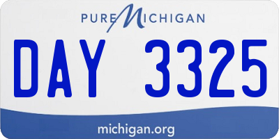 MI license plate DAY3325