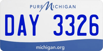 MI license plate DAY3326