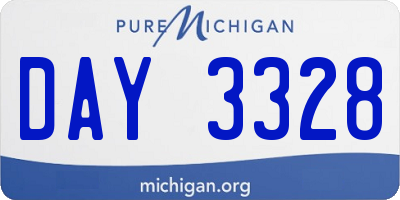 MI license plate DAY3328